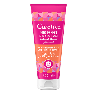 CAREFREE ® DUO EFFECT INTIMATE WASH WITH VITAMIN E & COTTON EXTRACT 200 ml